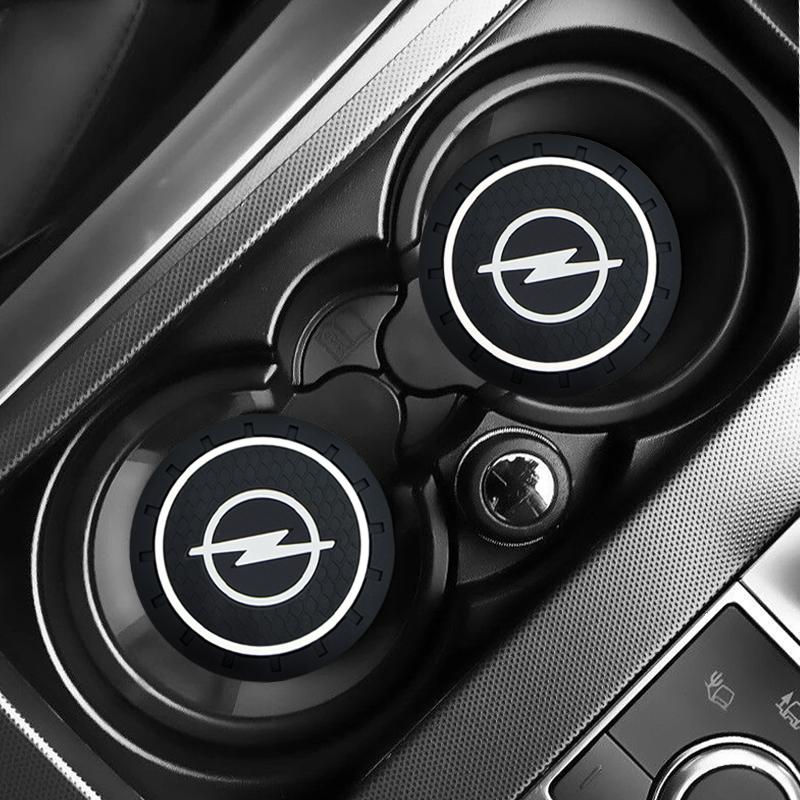 2Pcs Car Anti Slip Coaster Anti-noise Water Cup Pad Cushion Car Accessories For Opel Astra H G J Insignia Mokka Zafira Corsa Vectra B C D