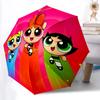 1 stk Powerpuff Piger Automatisk Sød Paraply 8-Ribbet Design Kompakt Mekanisme til Udendørs Rejser, Perfekt Feriegave yy251230036