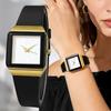 Temperament Sample Dames Dames Sport Casual Vierkant Siliconen Kwarts Polshorloges
