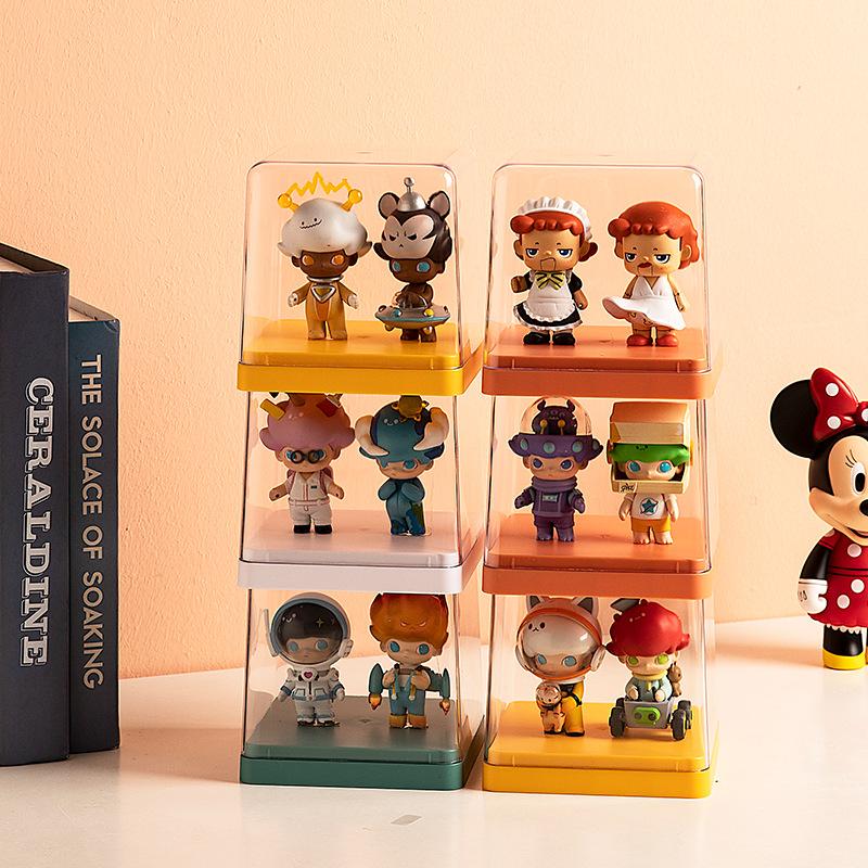 Clear Acrylic Blind Box Showcase Storage Display Stand Toys Dustproof Display Cabinet Toy Doll Anime Figure Organizer