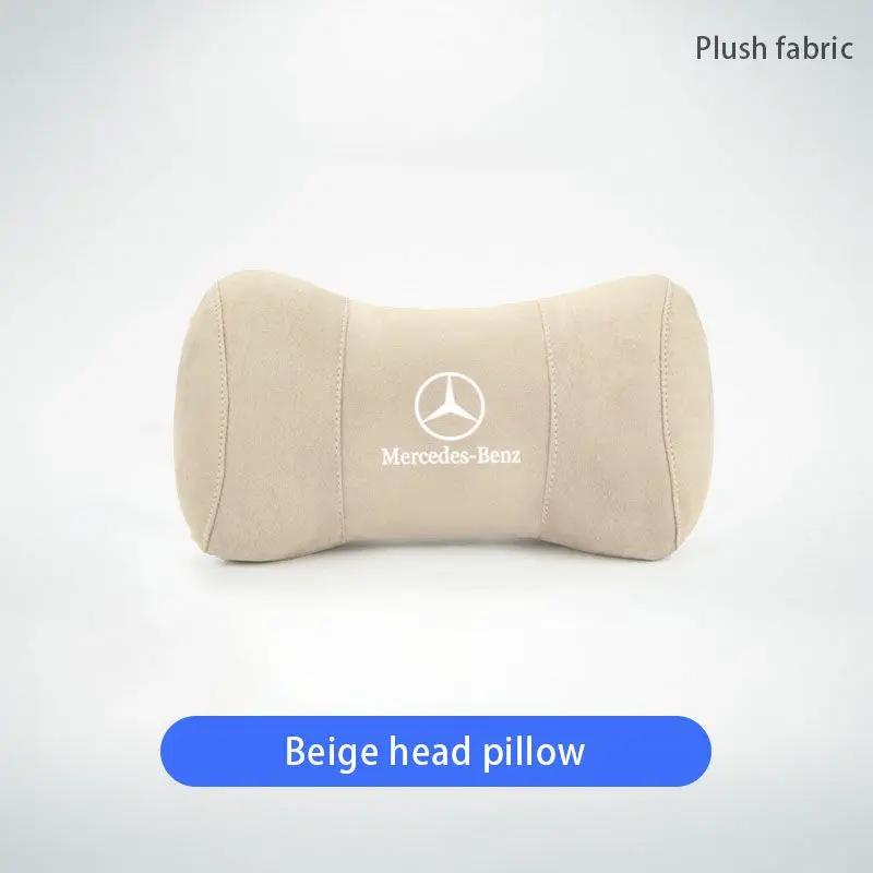 FHP3 Hot 2025 Car Suede Headrest Seat Neck Pillow Head Support For Mercedes Benz AMG GLE GLS CLS GLC CLA GLA GLK ML C197 R231 W167 W2