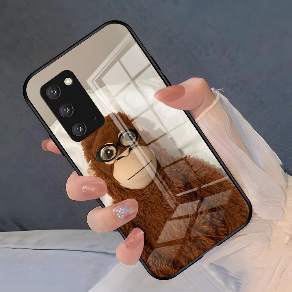 Funny Monkey Phone Case For Samsung S26 S25 Plus S20 S20 Plus S22 Ultra S23 FE S21 Plus S21 Ultra Glass Cover