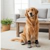 4 pieces/set Paw Pattern Anti-Slip Dog Socks Wear Resistant Anti-licking Pet Knitted Socks Adjustable Warm Dog Shoes Socks