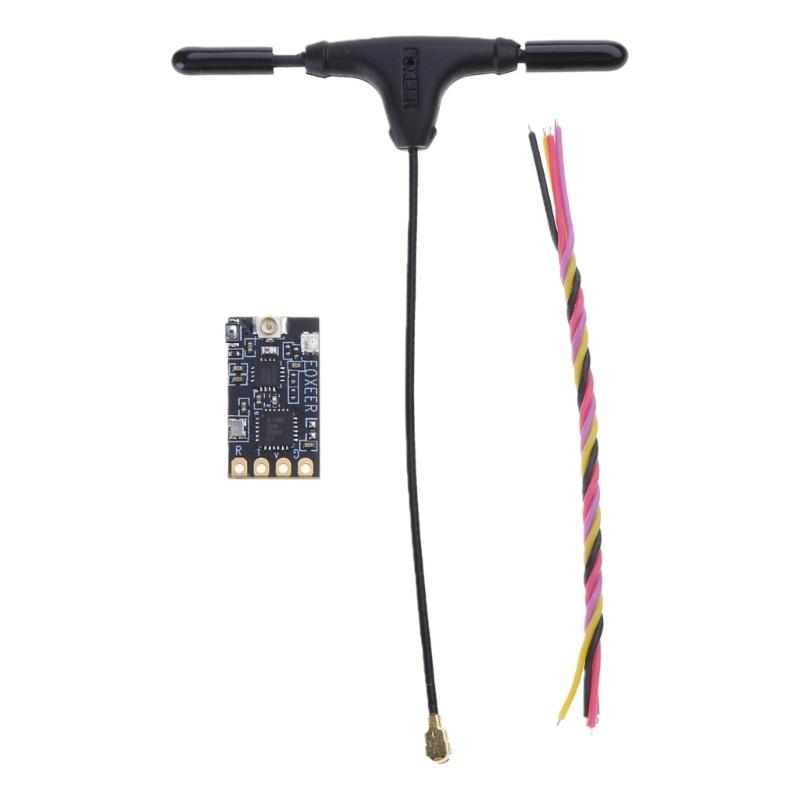 

1 Set Foxeer ELRS 2.4G Receiver with T Antenna PA+LNA Signal Transmission for Long-distanced Drones Part