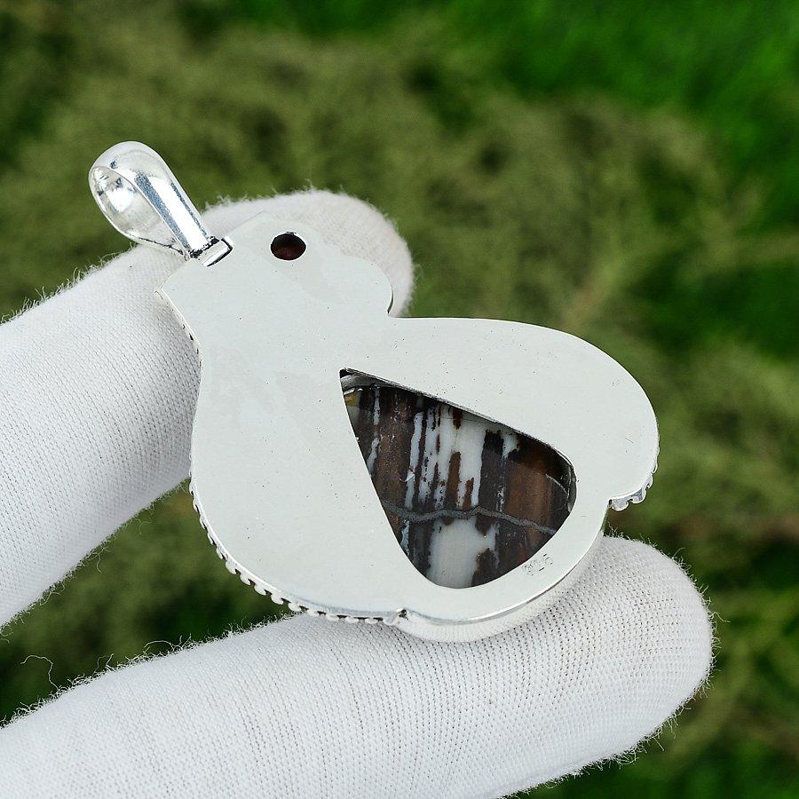 Wedding Gift For Her 925 Sterling Silver Natural Coconut Jasper Gemstone Pendant