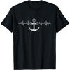 Anker Herzschlag Segelboot Nautisch Matrose Kapitän Segeln T-Shirt