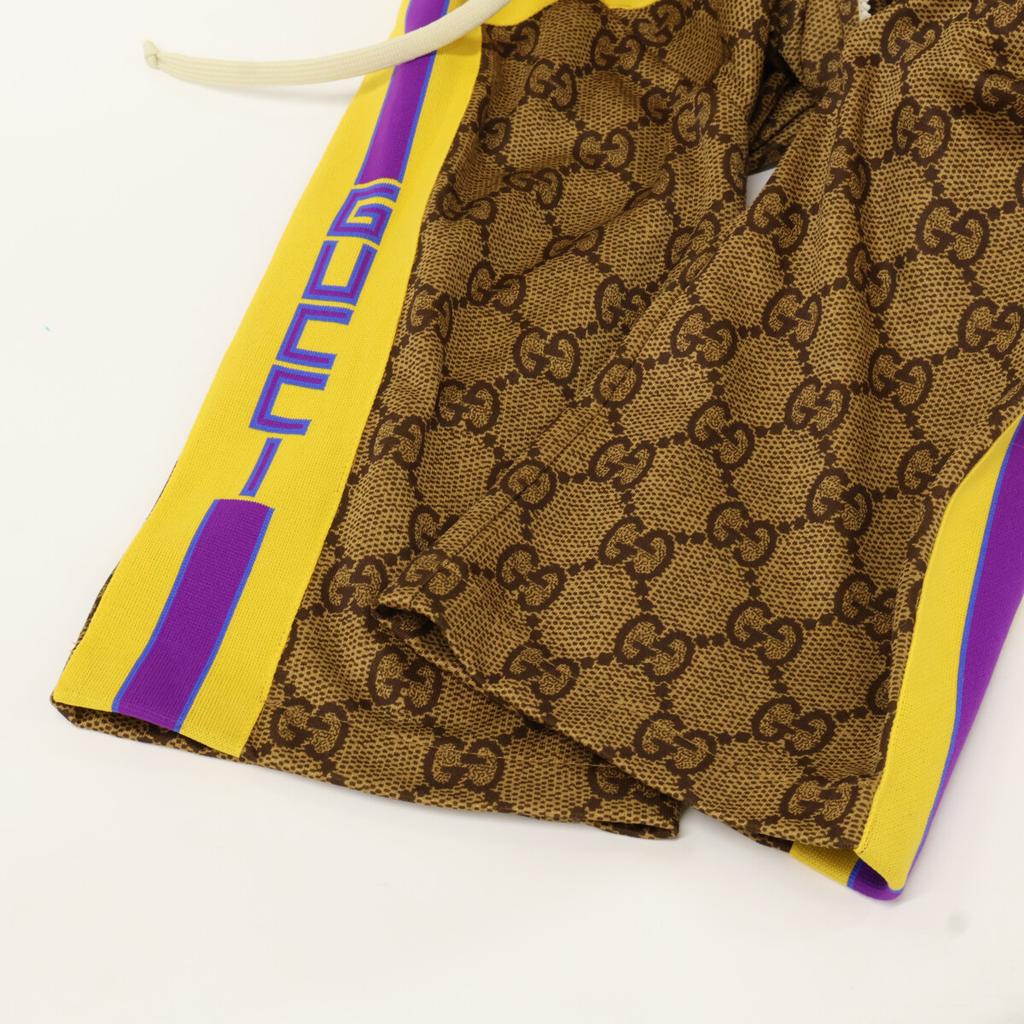 Gucci [Excellent Condition/Domestically Manufactured] 550596 GG Pattern Back Pleated Technical Jersey Zip-Up Hoodie Dress S BrownUsed