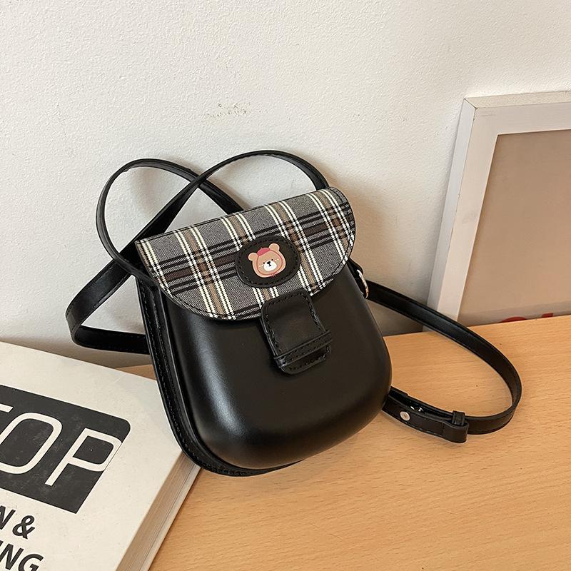 2025 neue Herbst- und Wintermode vielseitige Umhängetasche Messenger Bag Nische Karomuster Satteltasche Textur Retro Handytasche