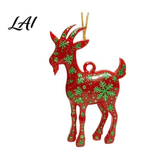 Acrylic Gift for Christmas 2D Goat Tree Ornament Zodiac Hanging Pendant with Gold String Year Indoor Accessories of The Ornament 2027 Chinese