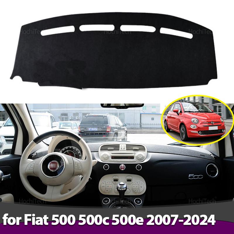 Armaturenbrettabdeckung für Fiat 500 500c 500e 2007-2024 Armaturenbrett Abdeckplatte Anti-Rutschmatte Schutzpolster Auto Sonnenschutz Teppich