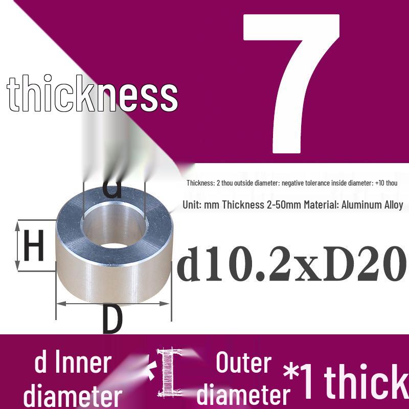 Außen-Ø 20mm Aluminiumlegierung Flache Unterlegscheibe Abstandshalter mit M6/M8/M10/M12 Innenloch - Metallwellenbuchse Isoliersäule.