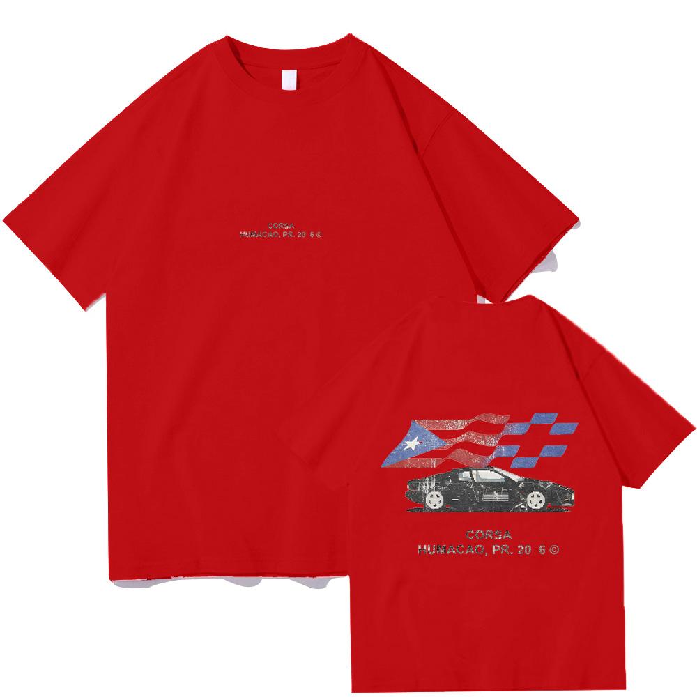 Eladio Carrión CORSA Tee Eladio Carrion Graphic T-shirt Men Women Hip Hop Fashion Oversized T Shirts Pure Cotton Comfort Tops XS красный