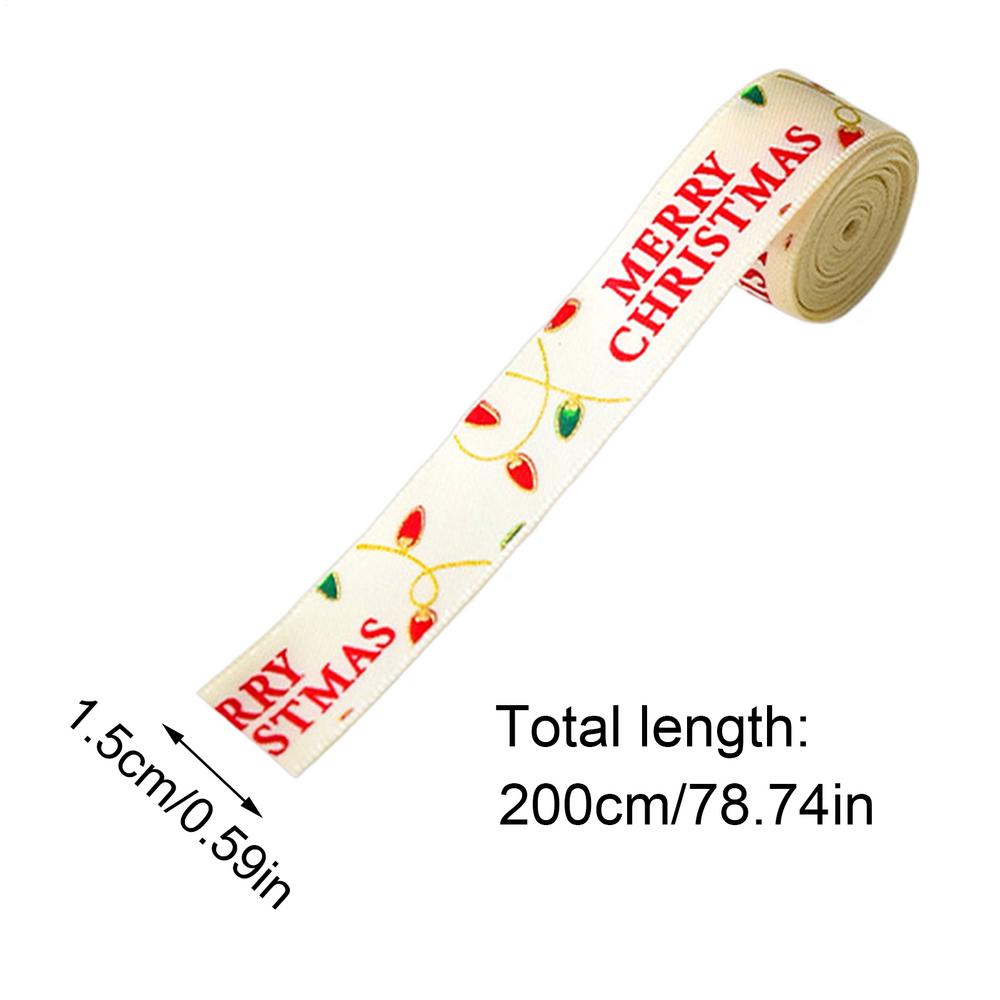 

Christmas Ribbon 2.2 Yards Reusable Printed Festive Holiday Ribbon Christmas Tree Decorations For Card Bow Making Wreath other
