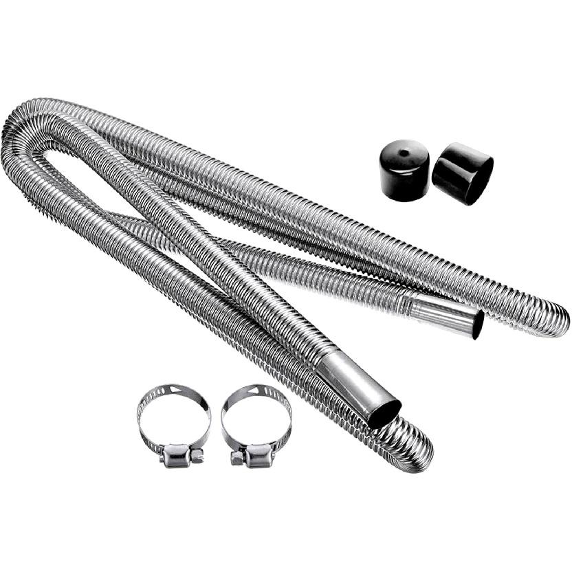 1Pack 2.5cm/1in Inner Diameter Car Air Parking Heater Ducting Pipe Hose Tube Exhaust Muffler For Diesel Heater For WebastoWith Camps&End Covers