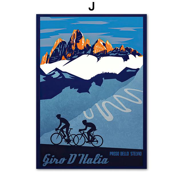 Vintage Posters and Prints Sports Bike Cycling Wall Art Canvas Painting Nordic Wall Pictures for Boy Bedroom Living Room Decor No Frame