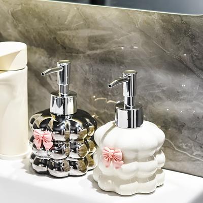 1pcs Ceramic Hand Sanitizer Bottle Press-Type Soap Dispenser for Home Bathroom and Toilet Refillable Liquid Soap Container