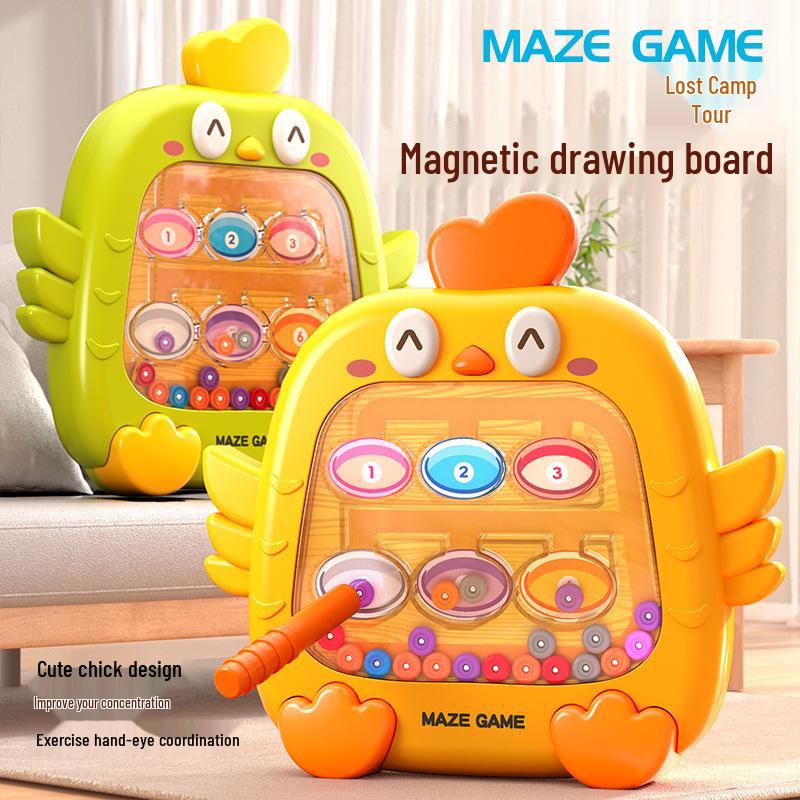 Magnetic Bead Maze Toy: Children's Educational Puzzle for Concentration and Number Mastery with Magnetic Pen Control