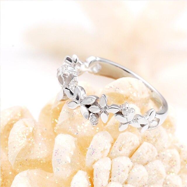 Fresh Flower Finger Ring for Women Silver Color/Rose Gold Color Aesthetic Rings Party Fancy Birthday Gift Fashion Jewelry