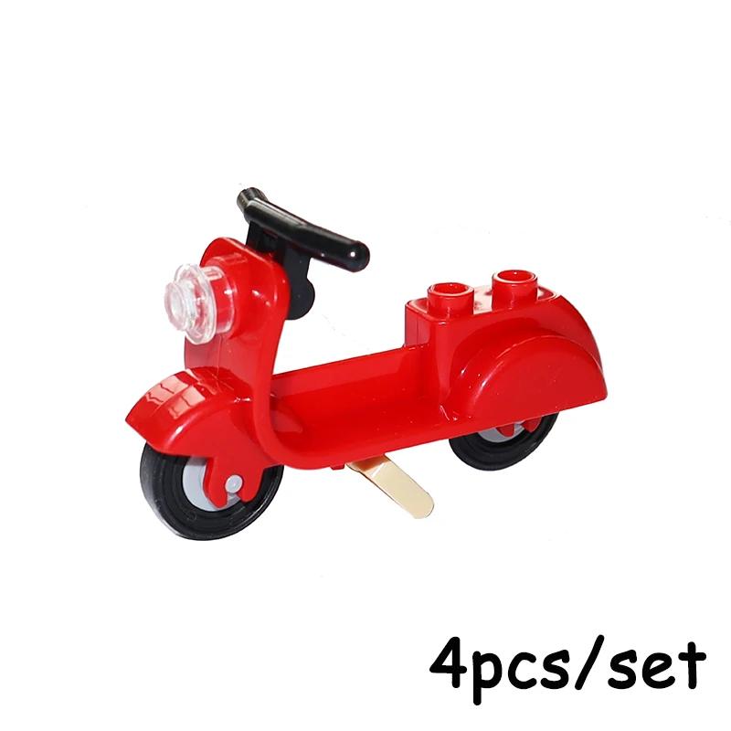 Non-Toxic Building Block Moc Bricks Chrome Bike Bicycle Scooter Model Little Sheep Motorcycle City Traffic Bicycle Motor Vehicle Car