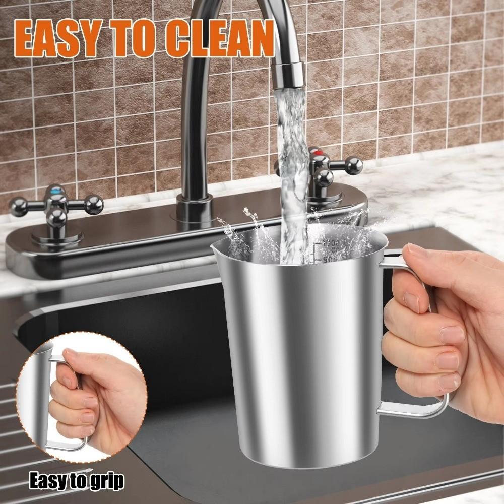 Stainless Steel Graduated Cup with Scale Milk Frothing Jug Stainless Steel Cup Coffee Making