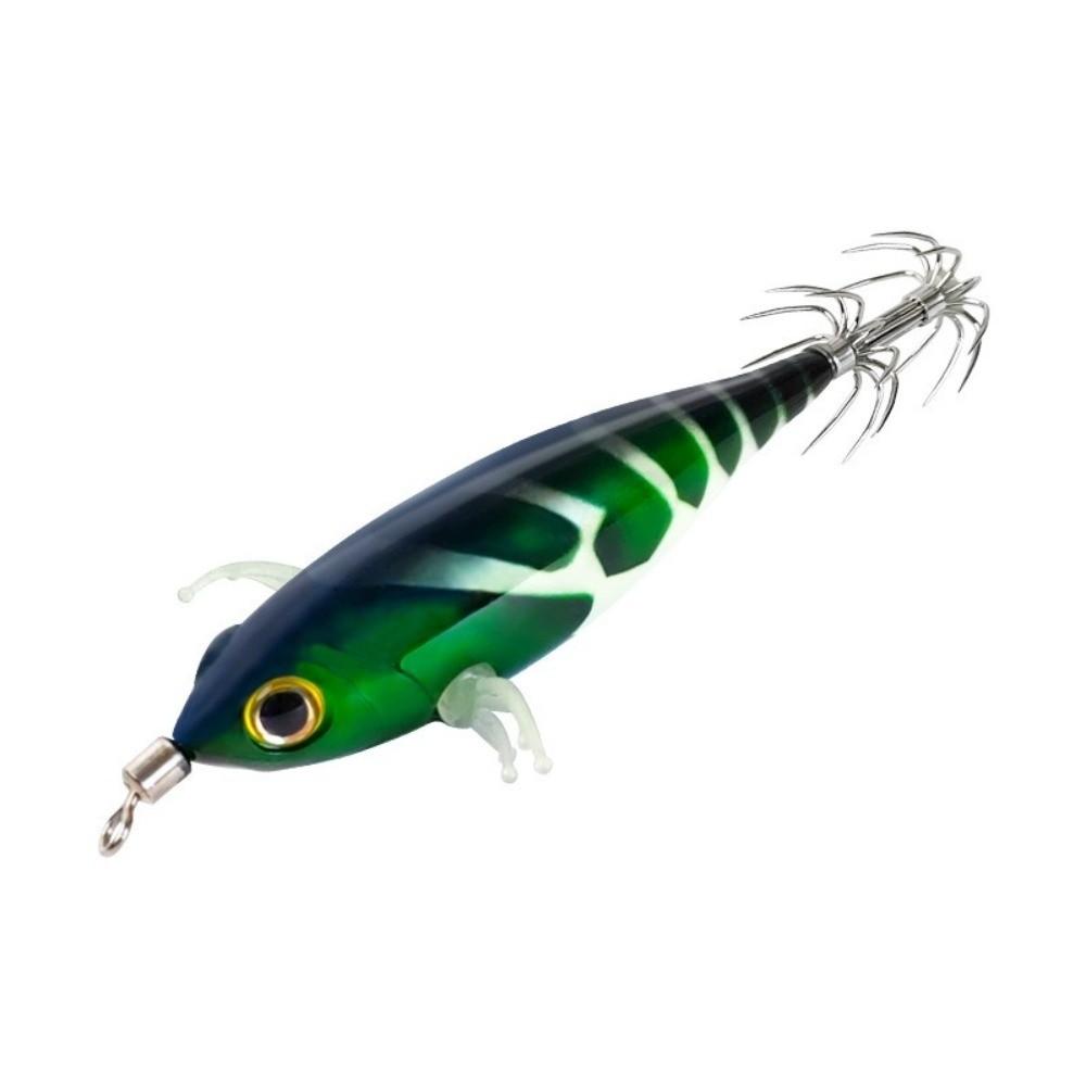 55mm 5.2g Squid Jig Glow Wood Shrimp Lure Shrimp Sea Fishing Bait Saltwater Fishing