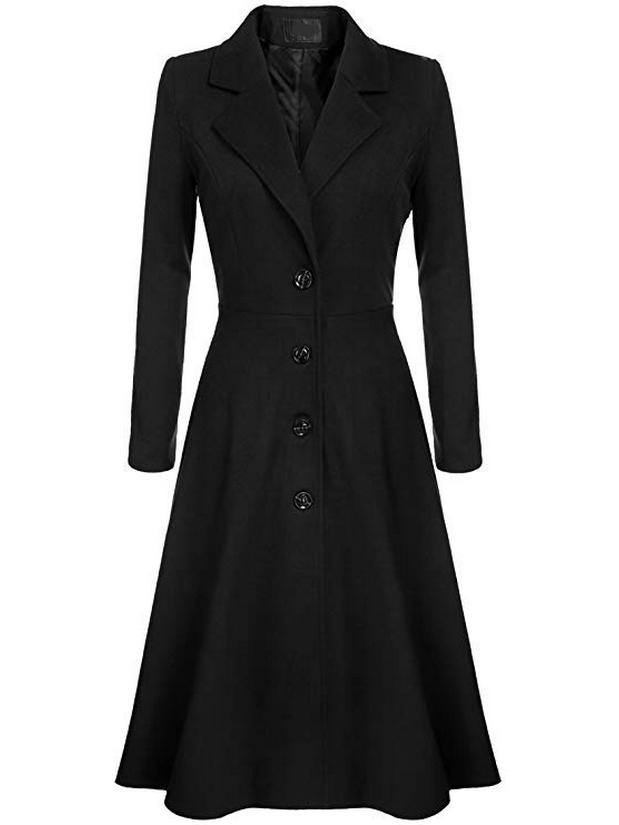 

Women s Woolen Trench Coat - European & American Fashion, Long Sleeve, Autumn/Winter Casual XXXL