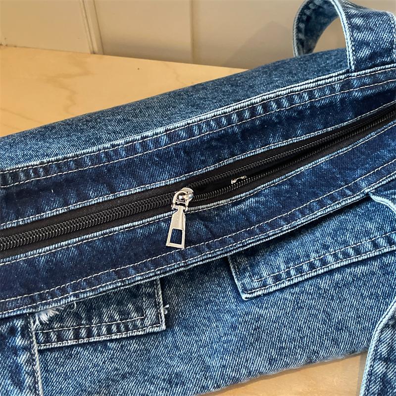Large Capacity Denim Bag Women's Tote Bag Vintage Shoulder Crossbody Bag
