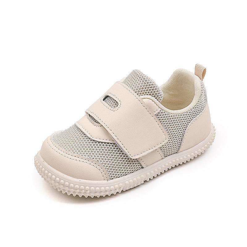 

Spring Fall Breathable Mesh Children Physical Training Shoes Comfortable Soft Bottom Running Shoes Girl Boy Flat Sneakers H07183 21 бежевый