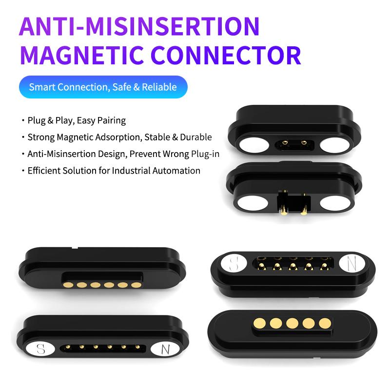 1Pcs DC 12V 3A Waterproof Magnetic Pogo Pin Connector 2P 4P 6Pin Spring Loaded Male Female DC Power Socke