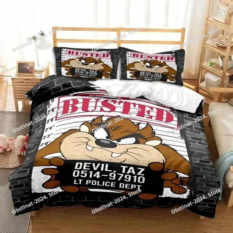3D Print Cartoon T-Tasmanian Devil Bedding Set Boys Girls Twin Queen King Size Duvet Cover Pillowcase Bed boys Adult Bedroom