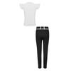 Kids Girls Equestrian Training Set Zip Stand Collar Ruffled Sleeve Contrast Trim Top and Non-slip Full Seat Riding Pants for Competition