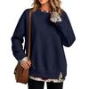 Dam Casual Leopardmönster Tvådelad Långärmad Halsringad Pullover Top