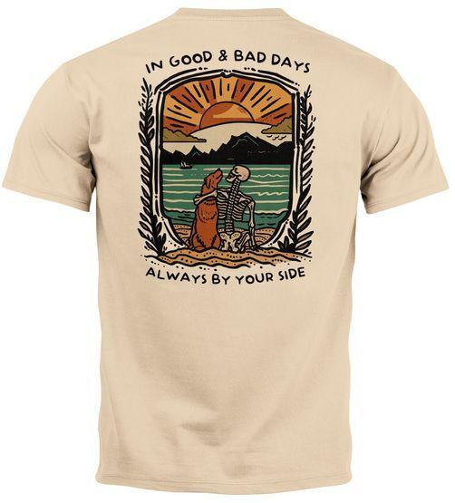 Backprint Tshirt Dog Friendship Motif Print Shirt Outdoor-
