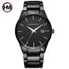 HannahMartin Men's Waterproof Watch fashion Silver Stainless Steel Belt Quartz Watch Large Dial