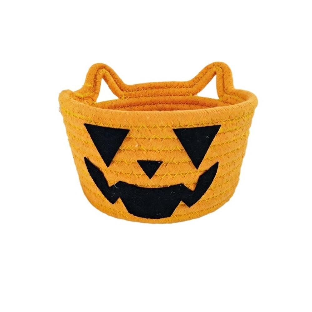 Foldable Halloween Crochet Storage Basket Tabletop Decorative Container Party Supplies
