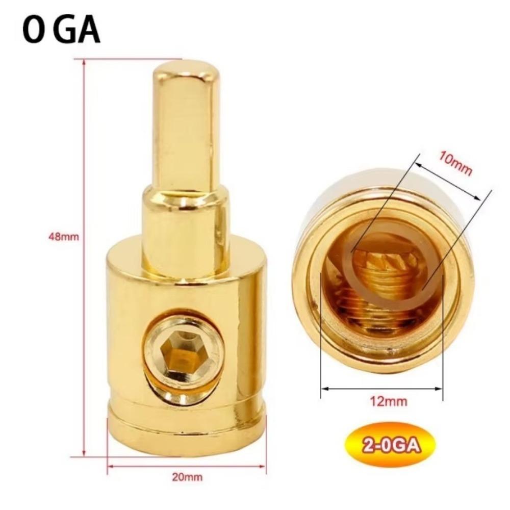 Gold Silver Car Audio Connector Pure Copper Audio Amp Input Adapter New Car Speaker Wire Terminal