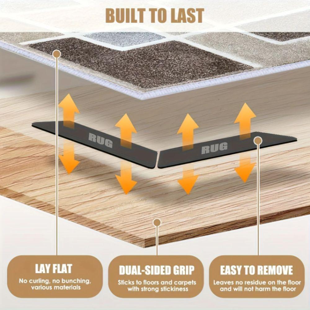 Removable Non-Slip Tape Adhesive Carpet Sticker Corner Pad Anti-slip Mat  Bedroom