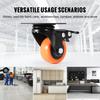2/3/4/5/6-inch Swivel Plate Casters Security Dual Locking PVC Caster Wheels Cart Furniture Workbench Auxiliary Moving Tool