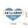 BTS Heart-shaped Badges, Retro Personalized BTS Member Name Brooches, "ARMY" Fan DIY Badges