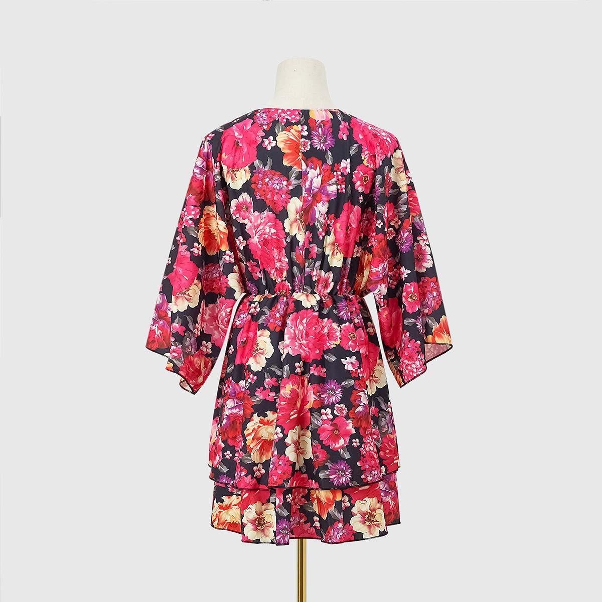 Женское летнее платье с короткими рукавами и высокой талией в этническом стиле — фото 11