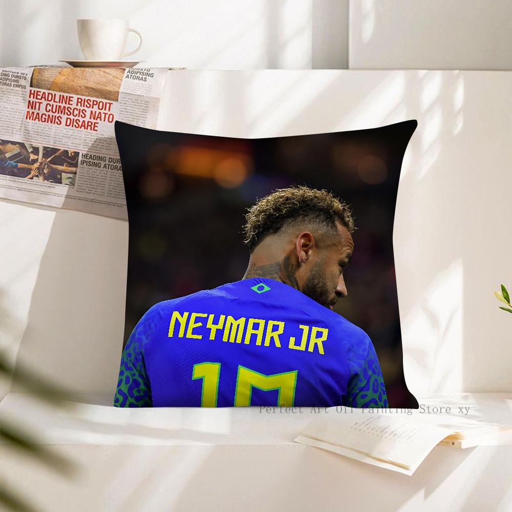 1 Stück F-Fußball N-Neymar Kissenbezug Quadratischer Kissenbezug Schlafzimmer Sofa Raum Dekoration Lässiger Kissenbezug