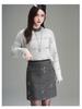 Elegant Coco Style Rhinestone High-Waisted A-Line Skirt - 2025 Autumn/Winter Petite Fashion
