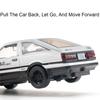 1:30 AE86 Vintage Car Toy Models Metal Diecast Miniature Cars 4 Doors Opened Sound Light Pull Back Simulation Vehicles Kid Gifts