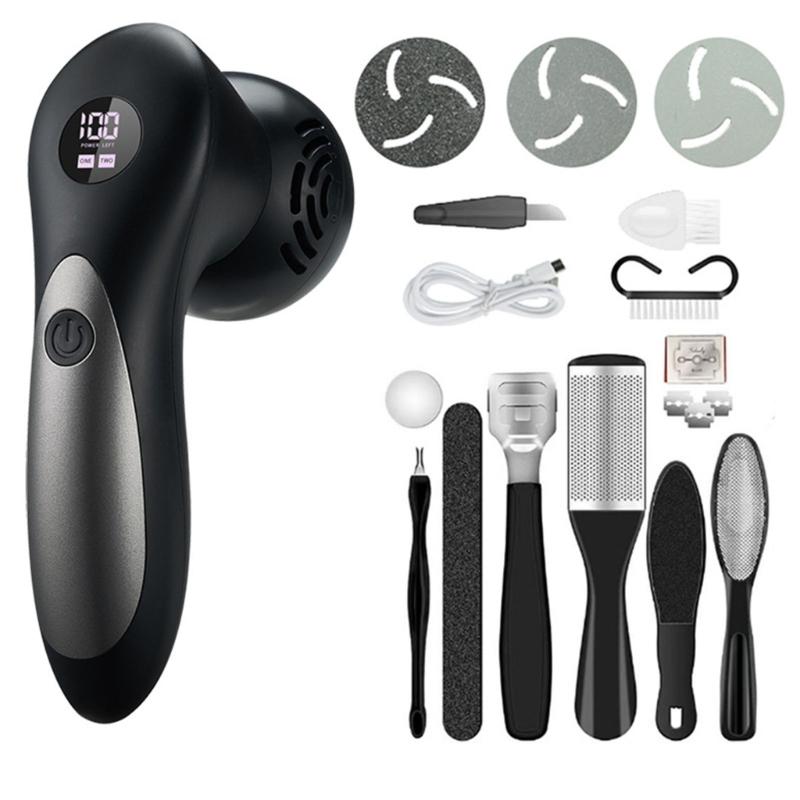 

Professional Electric Feet Callus Remover Portable Rechargeable Foot File Pedicure Foot Grinder 2 Speed 3 Grinding Heads чёрный