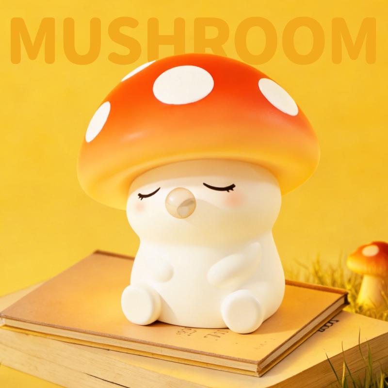 USB Rechargeable Silicone Mushroom Night Light for Kids