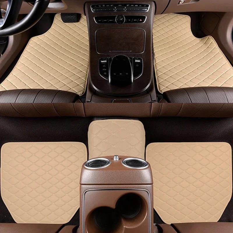 Universal 5 PCS Car Floor Mats PU Leather Waterproof Auto Foot Pad Protector Carpet Front and Rear Mats Set Auto Accessories