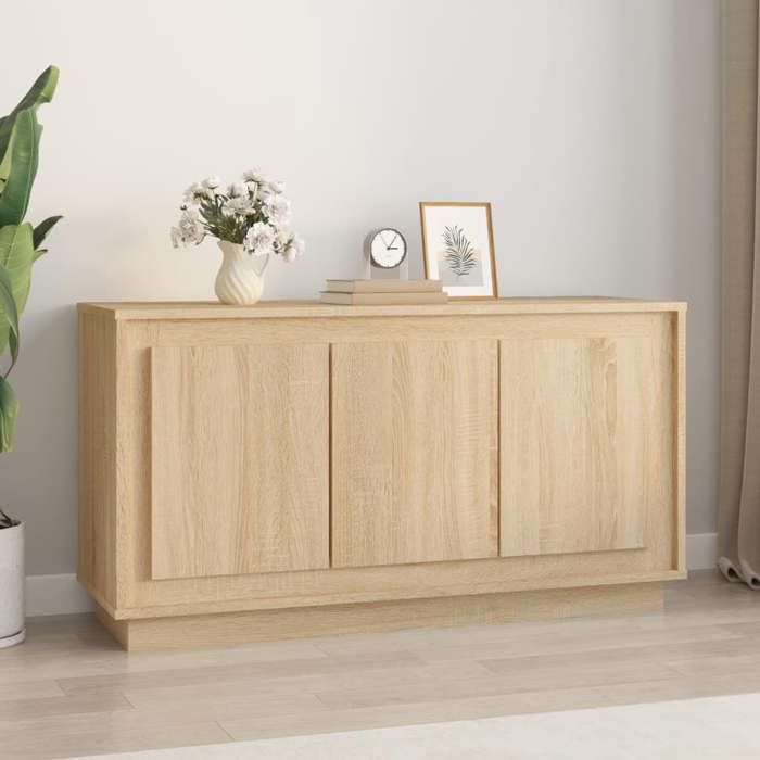 Commode/Buffet contemporain, chêne sonoma, 102x35x55 cm, bois d'ingénierie LL0000206729