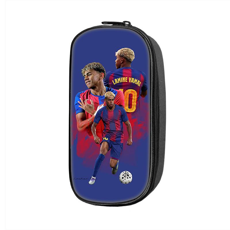 L-Lamin Yamal Pattern Pencil Case Makeup Bag Football Star Pen Bag Student Big Capacity School Supplies Zipper Pencil Pouch