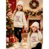 Girls' Tiger Xmas Print Casual Comfortable Soft Loose Pullover Sweatshirt and Leggings 2-Piece Set, New Autumn/Winter, Playful, Sweet and Cool Style