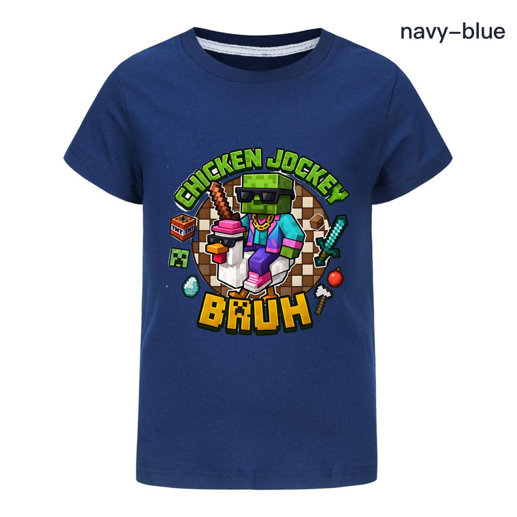 Chicken jockey summer short-sleeved T-shirt and pants suit for middle and large children 4519